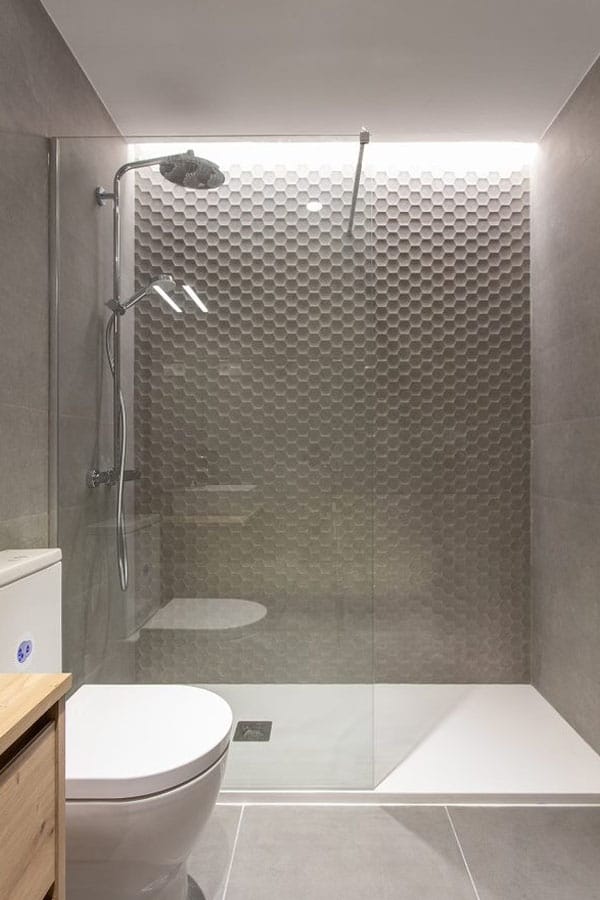 Mampara transparente para ducha y pared con efecto relieve